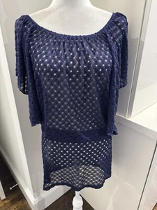 New With Tags ELIF FOR JORDAN TAYLOR BEACH WEAR COVER UP NAVY BLUE SIZE SMALL - Picture 1 of 9