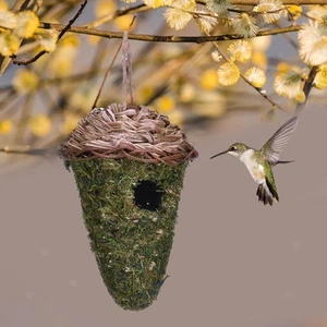 Bird Nest Woven Birdhouse Hummingbird Nest Hanging Shelter Cozy Resting Place - Picture 1 of 7