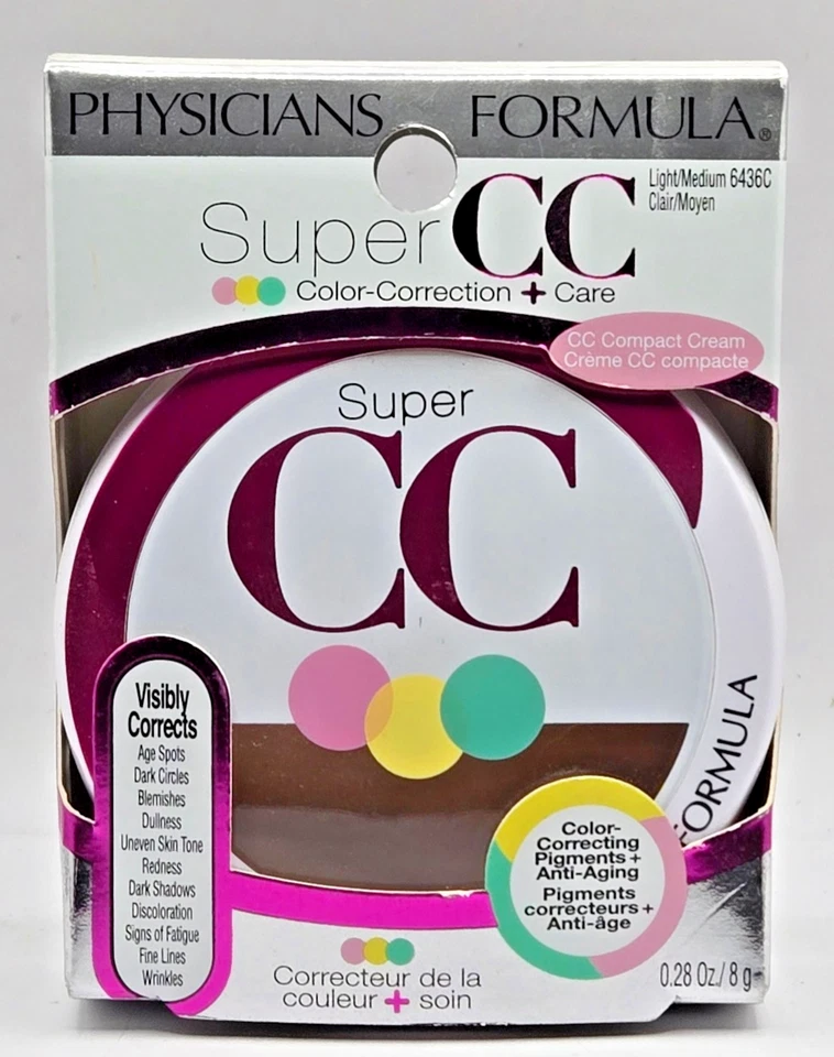NIB PHYSICIANS FORMULA SUPER CC COLOR CORRECTION COMPACT LIGHT/MEDIUM 6436 - Image 1 of 1