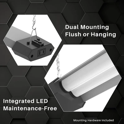 Luz LED de tienda de 4 pies 50 W vinculable con cubierta reflectora de pantalla hexagonal tirador de luz diurna Foto 1 de 4