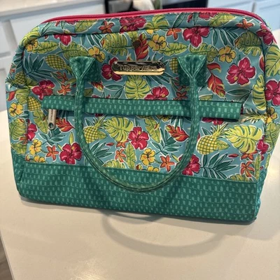 Tupperware Large Insulated Lunch Tote Cooler Bag Floral Colorful Double Handled - Image 1 of 4