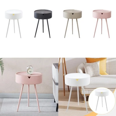 Round End Table Waterproof Small Side Table for Small Space Indoor Bedroom - Image 1 of 2