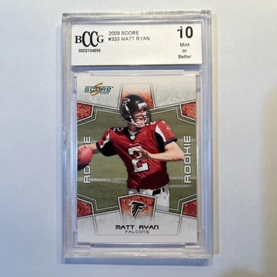 2008 Score Matt Ryan #333 Rookie BCCG 10 Mint or Better - Falcons QB - Image 1 of 2