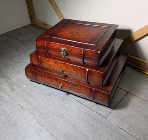 Vintage Faux Book Stack Jewelry Trinket Storage Box Chest with Drawers - Picture 1 of 21