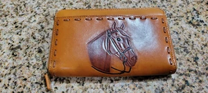 Portafoglio vintage Isabella Fiore in pelle goffrata con pelle intrecciata, tasche - Foto 1 di 9