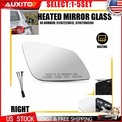 Espejo retrovisor de viento térmico para pasajeros BMW 535i 528i 550i 640i 650i 2010-16 1-5X Foto 1 de 2