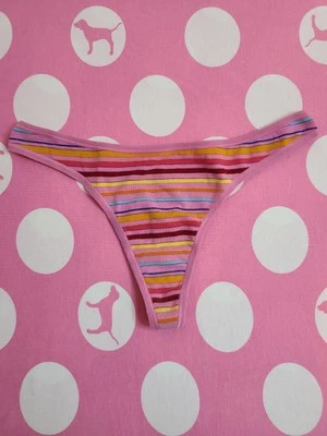 Tanga Panty Rara De Colección vs Rosa Tiro Bajo Gráfico Algodón Talla S Rayas Arco Iris Foto 1 de 4