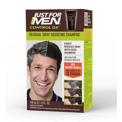 Just For Men Control GX Grey Reducing Shampoo, Gradually Colors Hair 4 Fl Oz  US - Image 1 of 4
