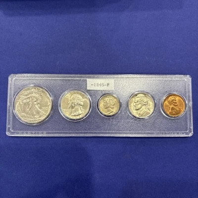 1945-P Affordable US Mint Set Great Gift - Buy Better Quality Coins! 90% Silver! - Image 1 of 4