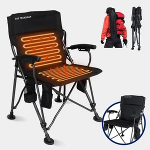 Heated Camping Chairs Adults Folding: Oversized Foldable Outdoor Chair for Ou... - Picture 1 of 6