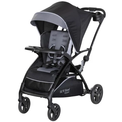 Sit N' Stand 5 in 1 Shopper Stroller w/ Canopy and Basket, Stormy (Open Box) - Image 1 of 4