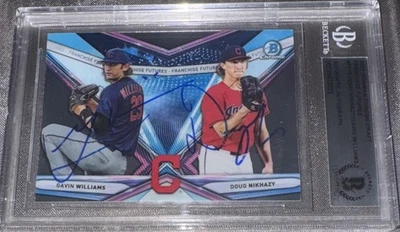 Doug Nikhazy Gavin Williams Dual Signed/Autographed 2021 Bowman Chrome Draft BAS - Image 1 of 2