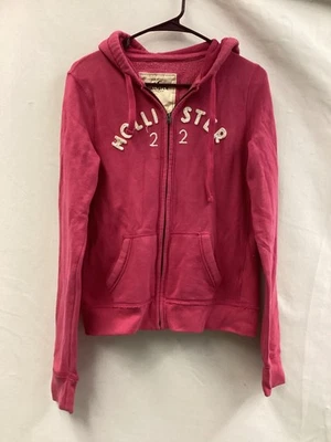 Hollister California Sudadera con Capucha Mujer Grande Rosa Cremallera Completa Apliques de Chenilla 22 Foto 1 de 4