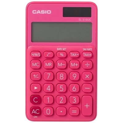 Casio SL310UC 10-Digit Compact Desktop Calculator Tax Pink Solar - Image 1 of 3