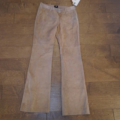 NUEVO W by Worth Bootleg Gamuza Cuero Pantalones Roble Hendrix Mujer Talla 6 Foto 1 de 4