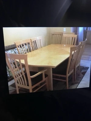 Italian Wood Dining Set And China Closet. 8 Chairs Local Pickup Only - Image 1 of 4