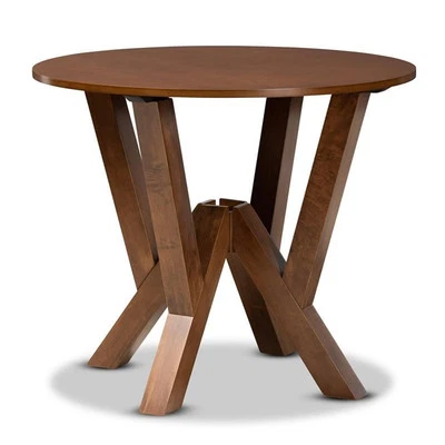 Baxton Studio Irene Walnut Finished 35-Inch-Wide Round Wood Dining Table - Image 1 of 4