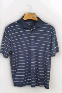 Camisa polo de golf Nike Sportswear Dri-Fit a rayas azul marino para hombre talla L  - Imagen 1 de 4