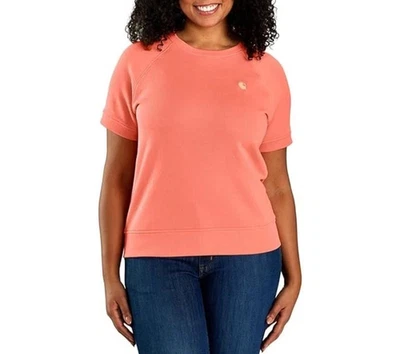 Толстовка женская Carhartt свободного покроя французская махровая размер XL оранжевая с коротким рукавом - Изображение 1 из 4