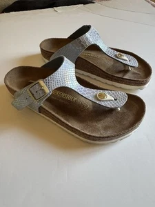 Birkenstock 37 Damen Zehenstegsandalen Kork Blau L6 M4 Top " - Bild 1 von 9