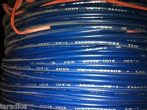 100 feet NEW 14 gauge Copper Stranded Wire Insulated Blue600V VW-1 Spool 100' - Picture 1 of 3