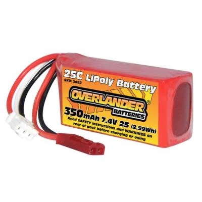 Overlander 350mAh 7.4v 2S 25C JST-PH LiPo Battery for Many E-flite UMX Models