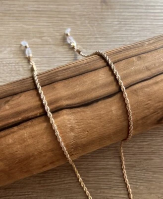 Face Mask Sunglasses Eyeglass Chain Lanyard Necklace Strap Holder - Gold Rope - Image 1 of 4