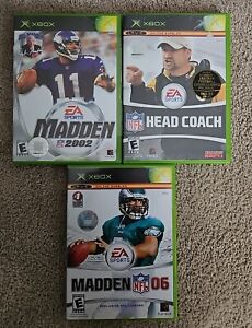 NFL Head Coach & Madden 06 & 02 (Microsoft Xbox) Bundle Lot Of 3 Games Complete