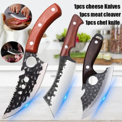 WXCOO Stainless Handmade Forged Kitchen Butcher Chef Knife Meat Cleaver Cheese Knives