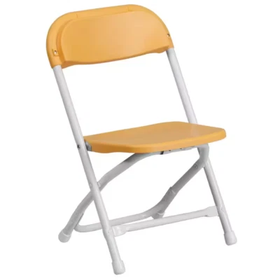 Silla plegable de plástico amarillo para niños Foto 1 de 4