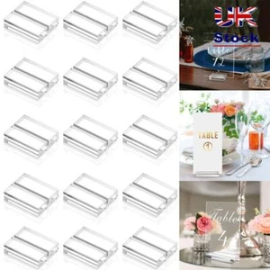 Photos Clips Acrylic Sign Holder Clamps Stand Table Numbers Holder Place Card - Picture 1 of 18