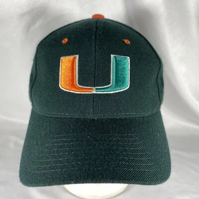 Miami Hurricanes The U Logo Hat Mens 7 3/8 Green Canes Zephyr Fitted Cap - Image 1 of 4