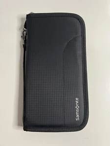 Samsonite RFID Zip Close Passport Travel Wallet Black - Picture 1 of 8