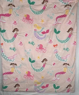 Funda nórdica Pottery Barn Kids rosa rubor sirena pulpo mar doble Foto 1 de 4