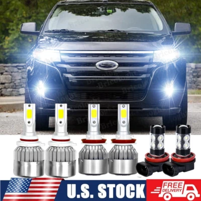 Combo de 6 faros delanteros LED bombillas altas/bajas + luz antiniebla para Ford Edge 2007-2010 Foto 1 de 4