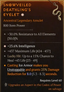 💥DIABLO 4💥SEASON 8💥Amulet💥GA Intelligence +Life - Picture 1 of 1