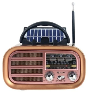 Premium AM FM SW Retro Radio Bluetooth Speaker MP3 Player Solar Battery Power - Picture 1 of 9