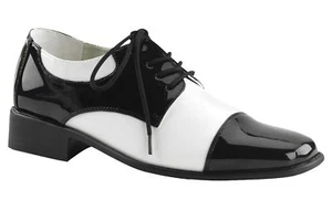 Shoe Oxford Black And White Men Moc Croc Pattern Lace Up Ellie Shoes - Picture 1 of 1