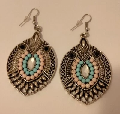 Orecchini grandi, argento tibetano, San Valentino - Idea Regalo Festa Donna! - Immagine 1 di 2