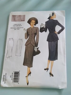 Vogue Sewing Pattern 1019, Retro 1947 Jacket and Skirt Sizes 6 - 12, New  - Image 1 of 4