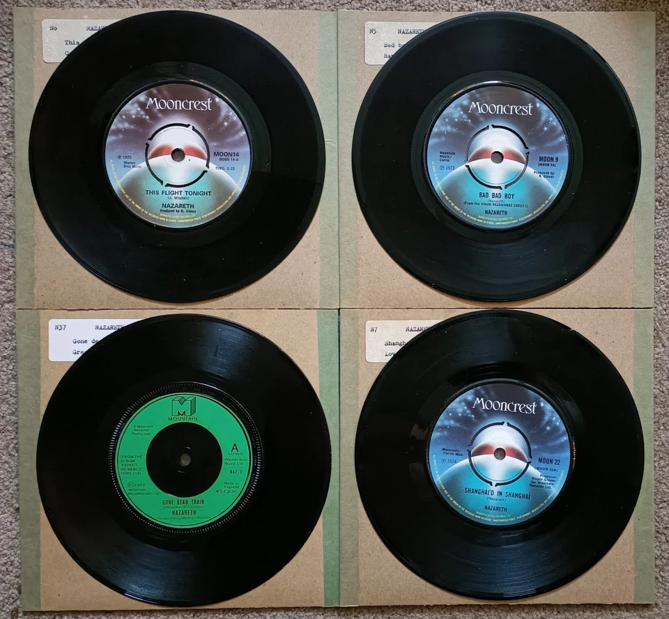 JOB LOT 4 X ORIGINAL UK NAZARETH 7"VINYL SINGLES FREE UK DELIVERY NICE CONDITION - Image 1 of 1
