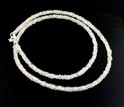 Collana Di Zircone Elegante Naturale A Facette Rondelle Per Donna 45 Cm - Immagine 1 di 2