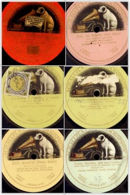 6x "ENRICO CARUSO "Stimme seines Herrn" frühe 1-seitige Schellackplatten GS081 - Bild 1 von 4