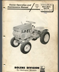 Bolens Ride-a-matic 235-01 236-01owners manual parts list Pages 12 Pages - Picture 1 of 1