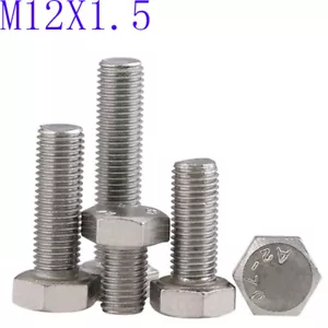 M12 - 1,5 Feingewinde 304 Edelstahl Sechskantkappe Bolzen/Schraube DIN 933 Wasserhahn A2 - Bild 1 von 4
