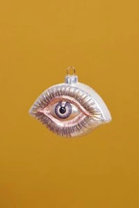 NUEVO Anthropologie Spirit Mal de Ojo Adorno Vidrio Plateado Aluminio Nuevo en Paquete - Imagen 1 de 1