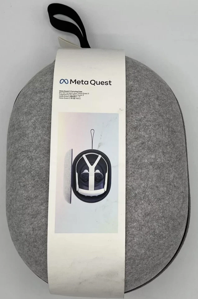 Meta Quest 3 Carrying Case - Official Hard Shell Case - Gray (891-01150-01)