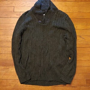 Mens Tasao Elba Dark Green/grey Shawl Sweater Size Large NWT - Picture 1 of 6