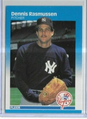 1987 Fleer Dennis Rasmussen #110 New York Yankees - Image 1 of 2