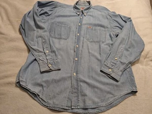 Pepe Jeans Mens Denim Shirt L Large 23.5 p2p Long Sleeve Button Collar Pockets - Picture 1 of 8
